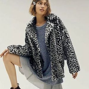 Free People Leopard Kate Coat, Size M